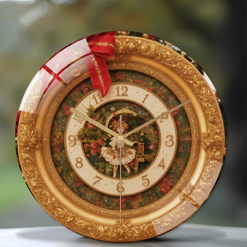 Horloge murale de Noël avec horloge murale 12 po