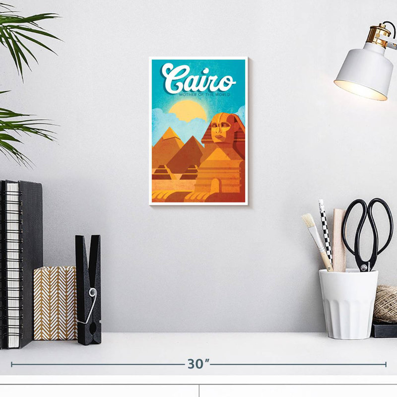 Affiche rétro du Caire, H 12 po x l 8 po