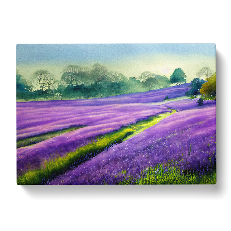 Bluebell Field Watercolour Vol.1 - Wrapped Canvas, 35cm H x 50cm W x 3cm D