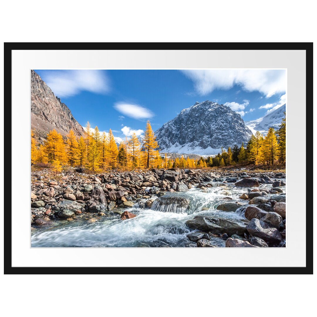 Gerahmtes Poster Kleiner Fluss im Gebirge