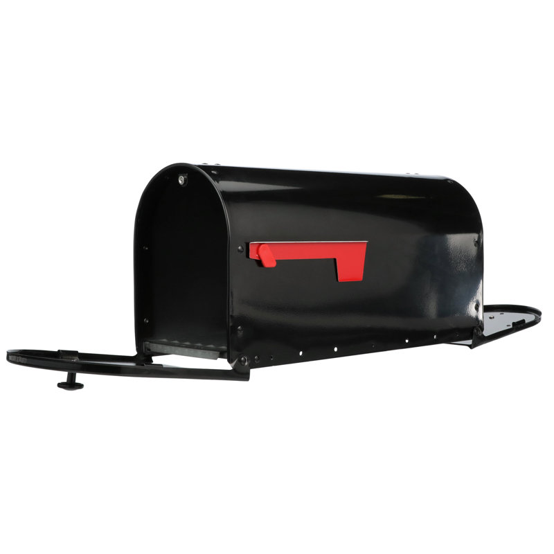 Steel Post Mounted Mailbox with Magnetic Closure