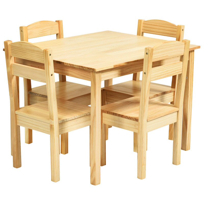 Ensemble de table et chaises d'extérieur pour enfants, 5 pièces Delray