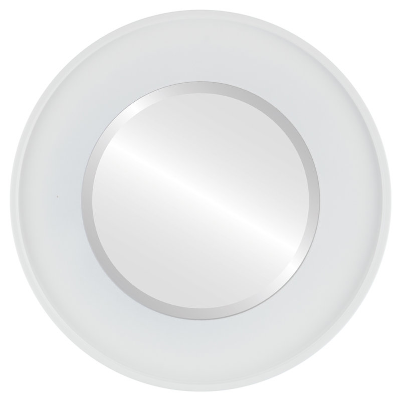 Campfort Round Mirror, 24.62" H x 24.62" W, Linen White