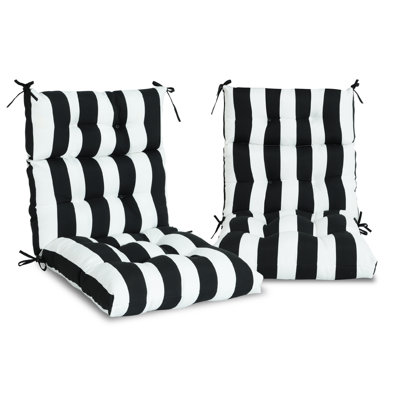 Coussin de chaise Adirondack, coussin de chaise berçante 22 po x 4 po, coussins de patio à dossier haut et inférieur avec attaches, crème solaire et résistant à la décoloration