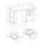 Bureau d'ordinateur moderne avec tiroirs de rangement réversibles pour une installation à gauche ou à droite, idéal pour les espaces de travail à domicile.-962172991