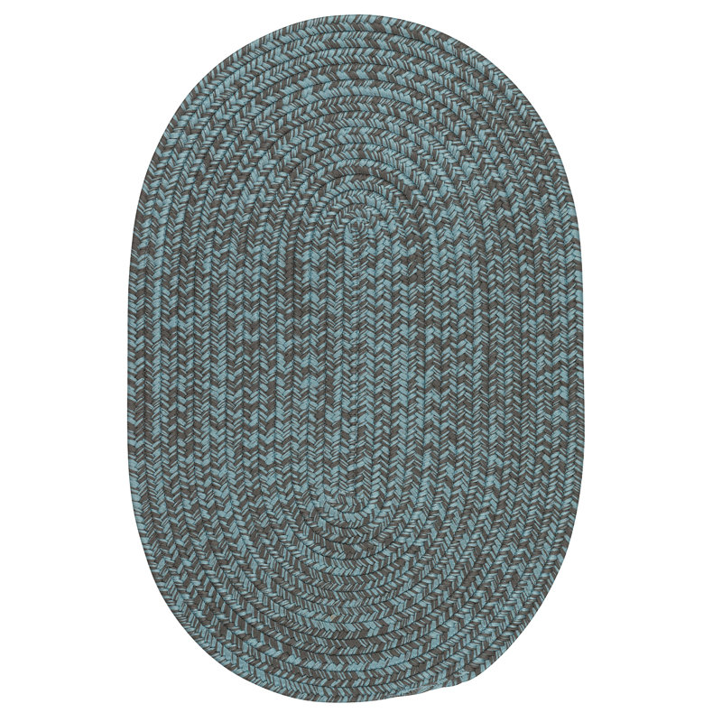 Tapis réversible intérieur / extérieur Futur Tense - bleu gris, Ovale 9 pi x 11 pi