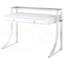 Le bureau d'écriture blanc brillant à 2 tiroirs Serrano est parfait pour les bureaux à domicile modernes et les espaces compacts, alliant style et fonctionnalité.