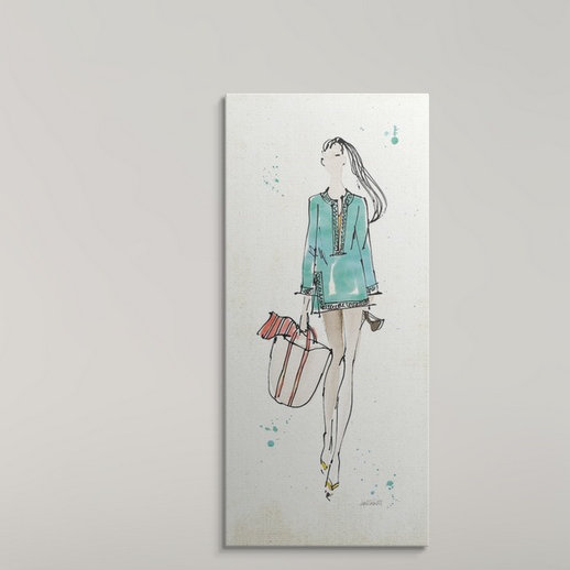 « iv color » anne tavoletti, reproduction d’art Beach Divas, H 56 po x l 29 po x P 1 po, Cadre blanc