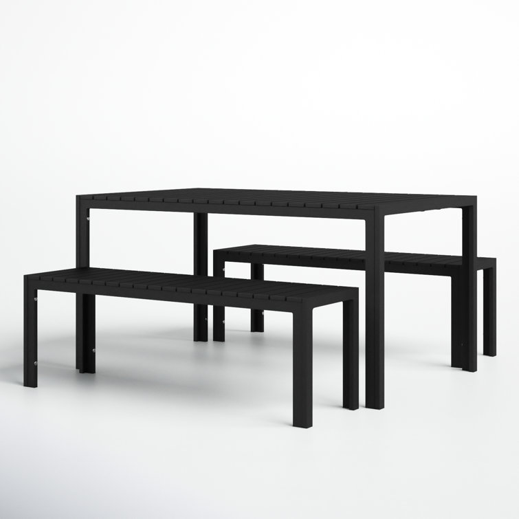 Joel 59'' Rectangular 6 - Person Outdoor Dining Set