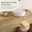 Meuble-lavabo double lavabo de 60 po avec tiroirs et tablette ouverte, meuble de salle de bain en bois, lavabo rond en céramique sur pied