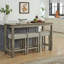 Ensemble de table de bar 59 pouces avec prise industrielle, 3 tabourets rembourrés pour la cuisine ou le salon