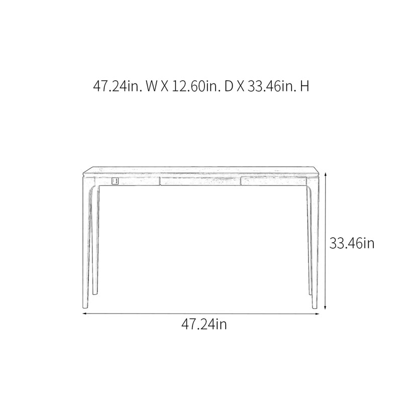 Console moderne minimaliste, H 33,46 po x l 47,24 po x P 12,6 po