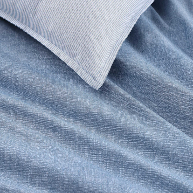 Ensemble de housse de couette à texture classique bleu clair Tommy Hilfiger, 2