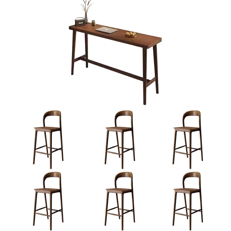 Tables et chaises de bar simples et modernes en bois massif, H 39,3 po x L 55,1 po x l 17,7 po