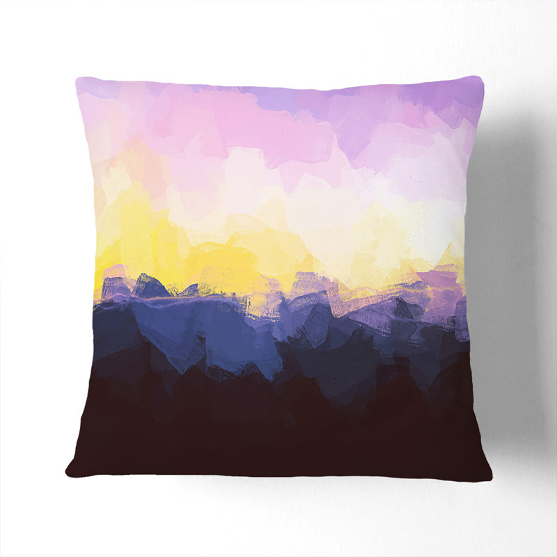 Sunrise over the World Cushion with Filling, 55cm H x 55cm W x 20cm D, White