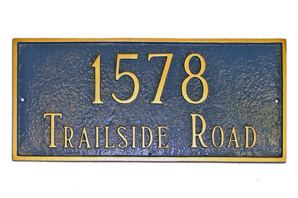 Plaque d'adresse 2 lignes estate, Blanc / argent, Mur