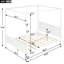 Grand lit à baldaquin blanc avec tête de lit blanc. Support de lattes de conception moderne. Espace de rangement inclus. Construire. L 83,9 po x l 62,7 po x H 74,8 po. Capacité de poids de 500 lb. Tête de lit format sans effort