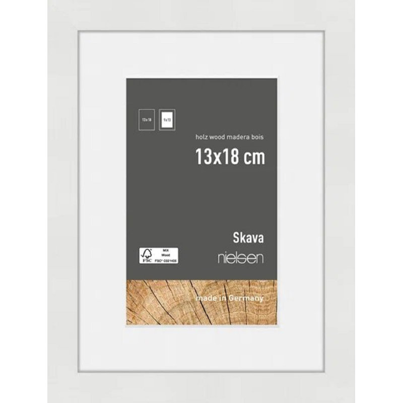 nielsen Skava Wooden Picture Frame, 18cm H x 13cm W x 2cm D, White