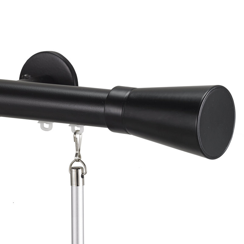 Fredrickson Single Curtain Rod, 84", Black