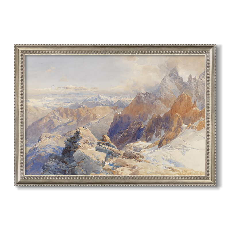Col du Géant, 1903-Edward Theodore Compton-Custom Framed Canvas, No, Beaded Pewter Satin, 30X44
