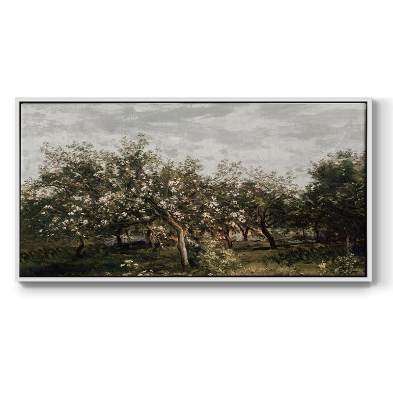 Paysage, série CC CCXII, toile tendue avec cadre, prête à être accrochée, H 25 po x l 49 po, Blanc
