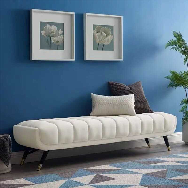 Banc avec revêtement, H 17,72 po x l 55,12 po x P 17,72 po, Blanc