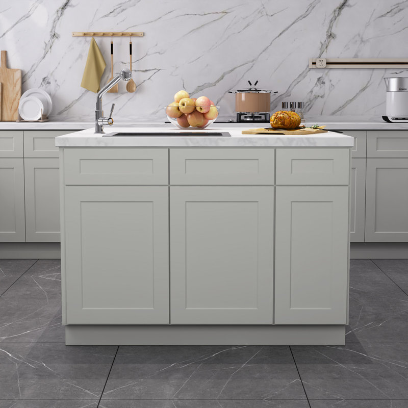 Armoire de base de lavabo avec tablette 36 po x l 24 po x P 24 po x H 34,5 po Shaker Dove