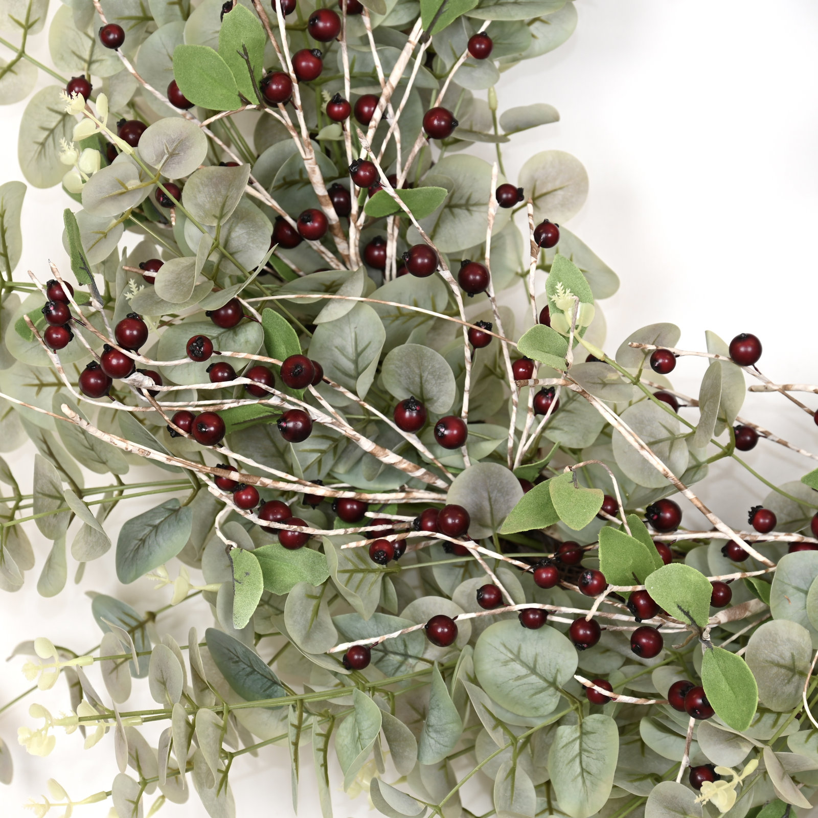 26" Handcrafted Berry Eucalyptus Wreath, Pink/Green