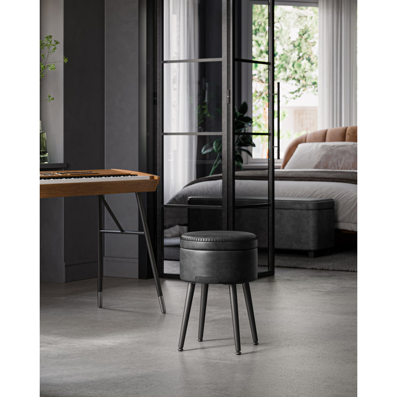 Steel Accent Stool, Black