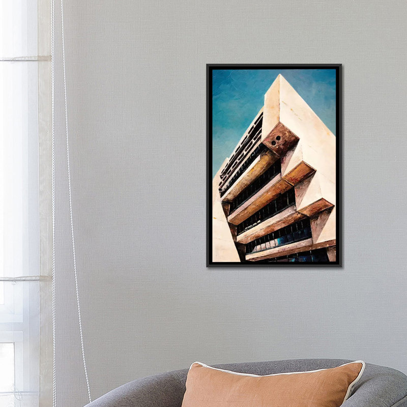 « dallas city », reproduction d’impression sur toile, H 26 po x l 18 po x P 1,5 po, Toile avec cadre noir, Pas de tapis