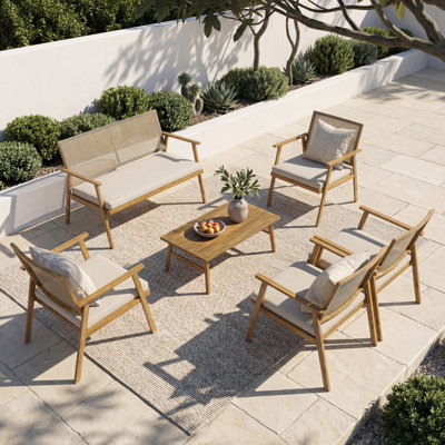 6-person Aluminum Patio Furniture Set With Cushions
