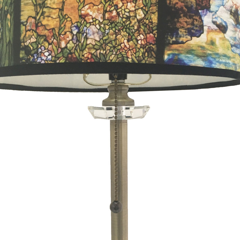 Ensemble de lampe buffet 28" crystal Stobie, Laiton antique