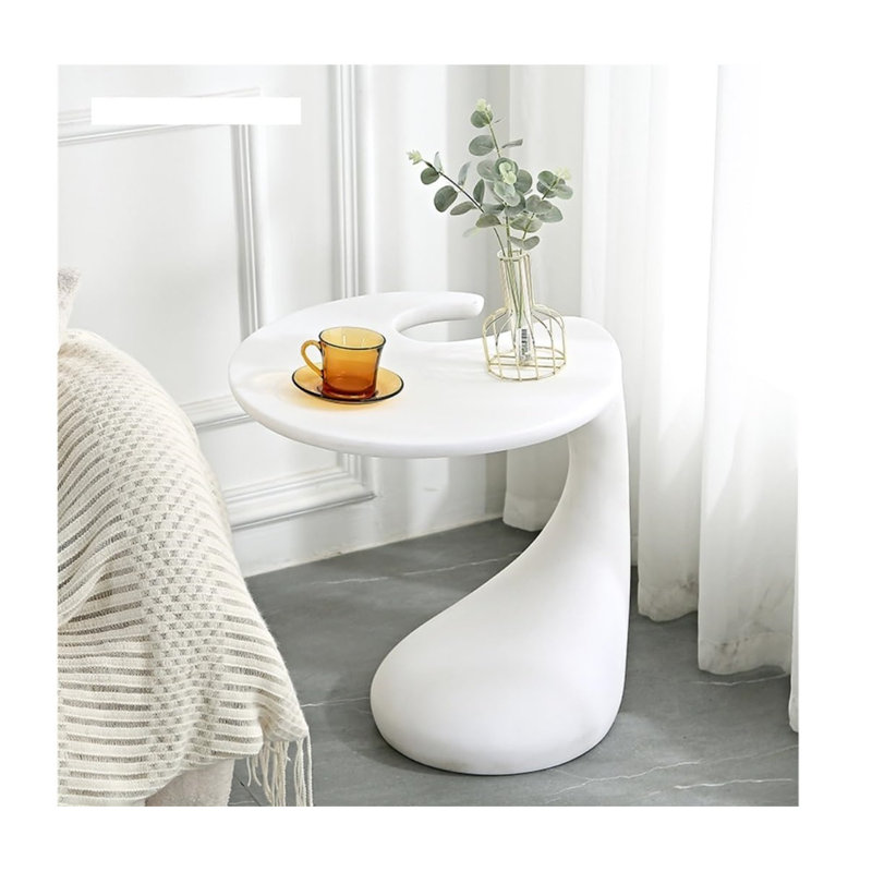 Table d'appoint ovale blanche