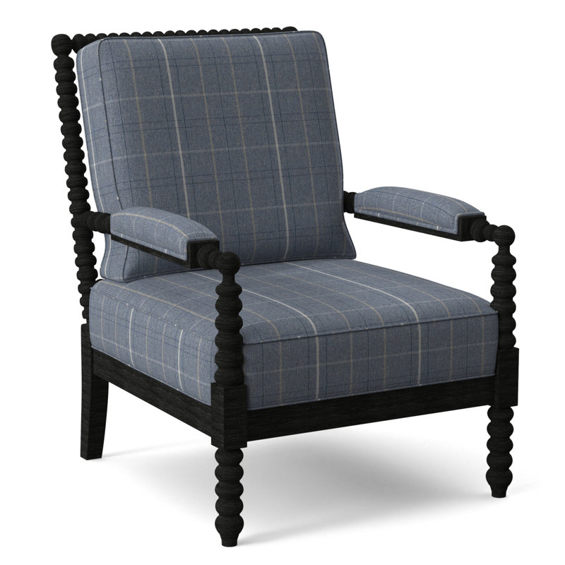 Fauteuil Jamilla Sabrina, Lapis écossais 0126-63, Finition noir antique