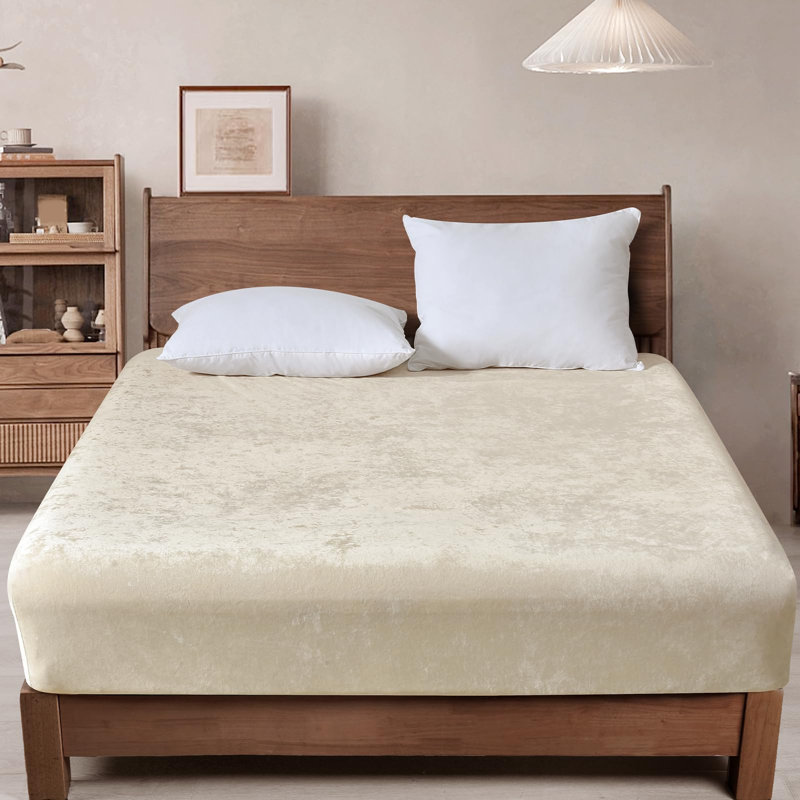 PHF Truly Velvet Fitted Sheet, Luxury Super Soft Cozy Fuzzy Fleece Bottom Sheet, Deep Pocket Up to 16",Strenghth Elastic Band, Suitable for Fall Winter Spring,No Pillowcases