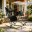 Ensemble de 2 chaises berçantes de camping, chaises portatives et chaises berçantes pliantes-187749707