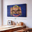 Carte "State Map Over North Dakota Flag Canvas Print" sur-241999165