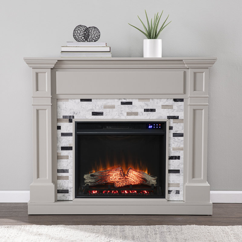 Northdale 48'' W Gray W/ Black, Gray, And White Marble Electric Fireplace