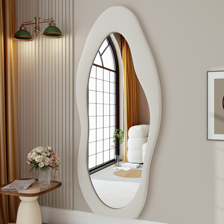 Wrought Studio Gizella Asymmetrical Wood Mirror