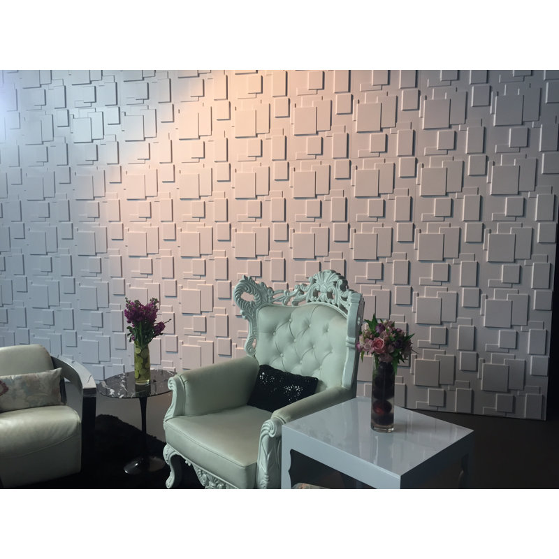 Panneau mural en plastique blanc 19,68 po x 19,68 po