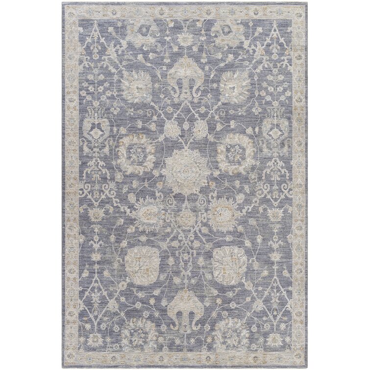 Conlan Oriental Gray/Blue Area Rug (6’7”X9’6”)