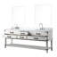 84 po L 22 po D Meuble-lavabo double en chêne blanc avec plateau en marbre, robinet, miroir de salle de bain D, inclus, miroirs de 36 po