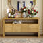 Armoire de rangement à 4 portes avec tablettes ouvertes en bois massif-466392020