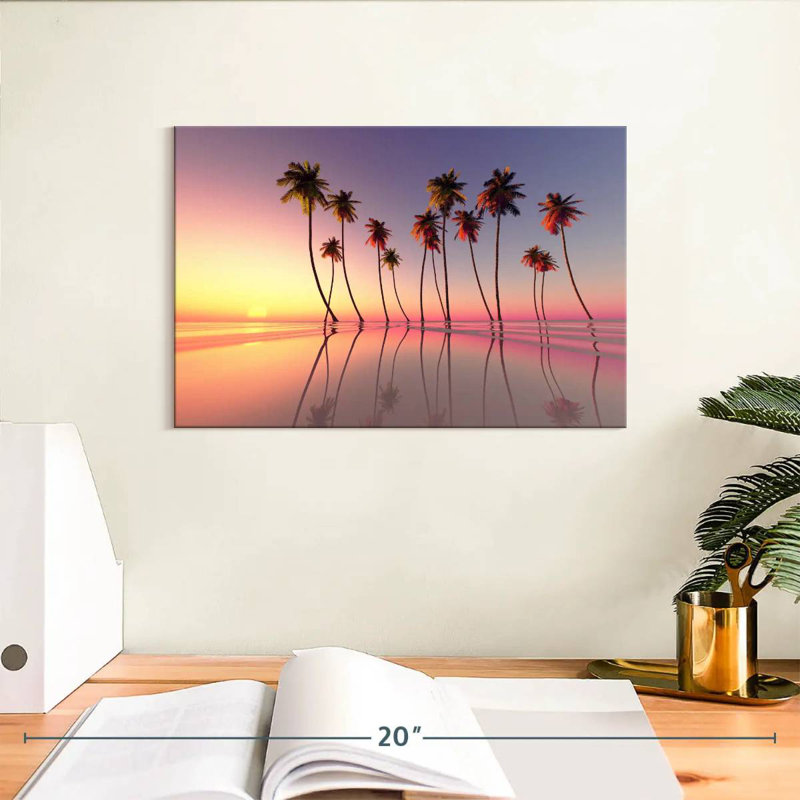 Palmiers Gillard Gradient Sunset, H 8 po x l 12 po