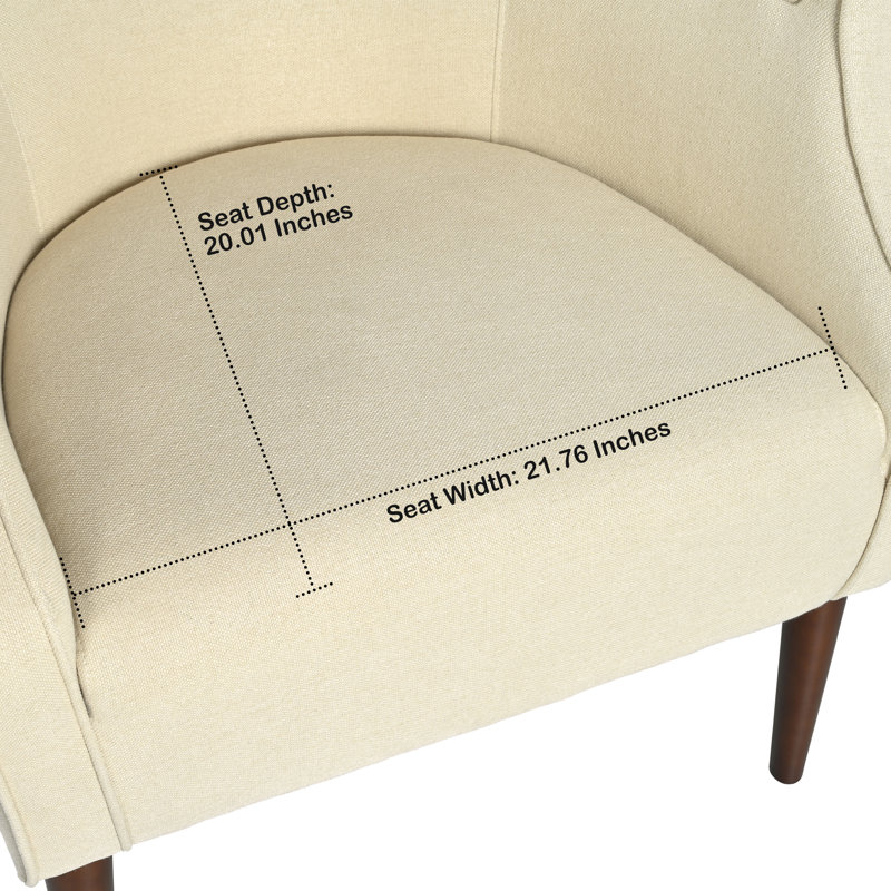 Fauteuil demi-tonneau rembourré Comfy, Beige