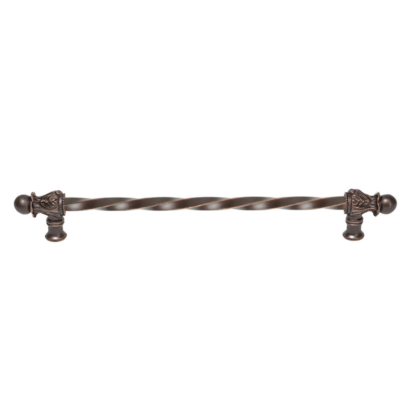 Acanthe avec barre à torsion de 3/8 po, style roman, Bronze frotté à l'huile, 18"