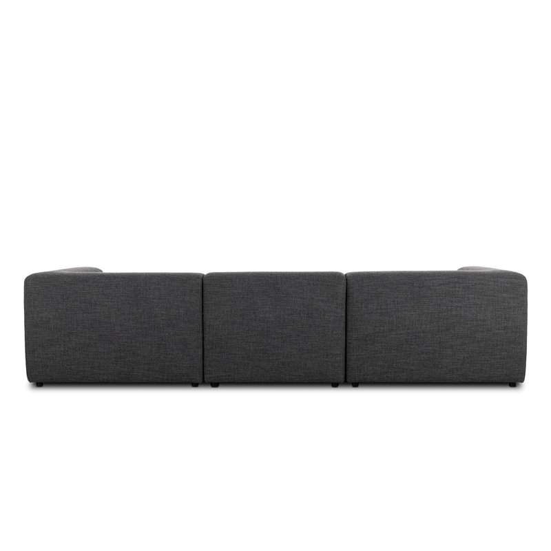 Lawndale Sectional, Saxon Charcoal Polyester Blend, Right Hand Facing