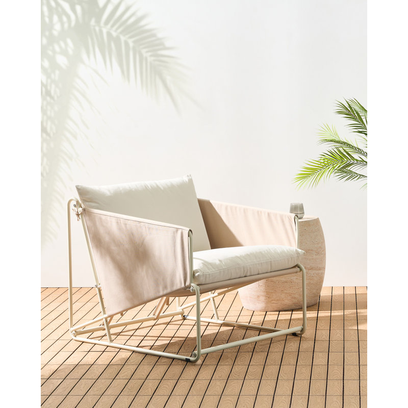 Sundos Outdoor Lounge Chair, Beige/Beige