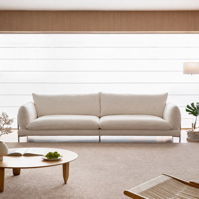 Modern Family Style Sofa with Soft Polyester Blend Upholstery Comfortable and Stylish Seating for Living Room Home Decor