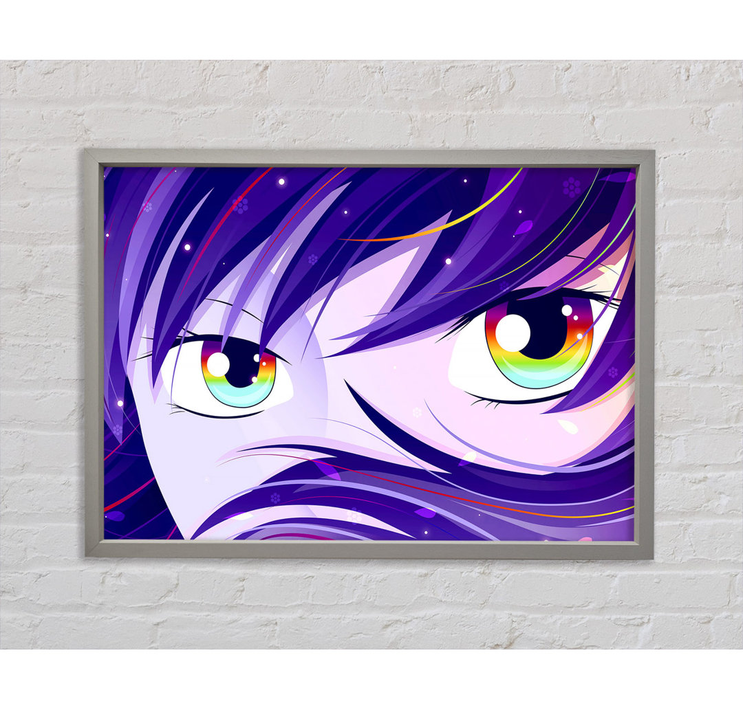 Anime Rainbow Eyes - Einzelne Bilderrahmen Kunstdrucke auf Leinwand